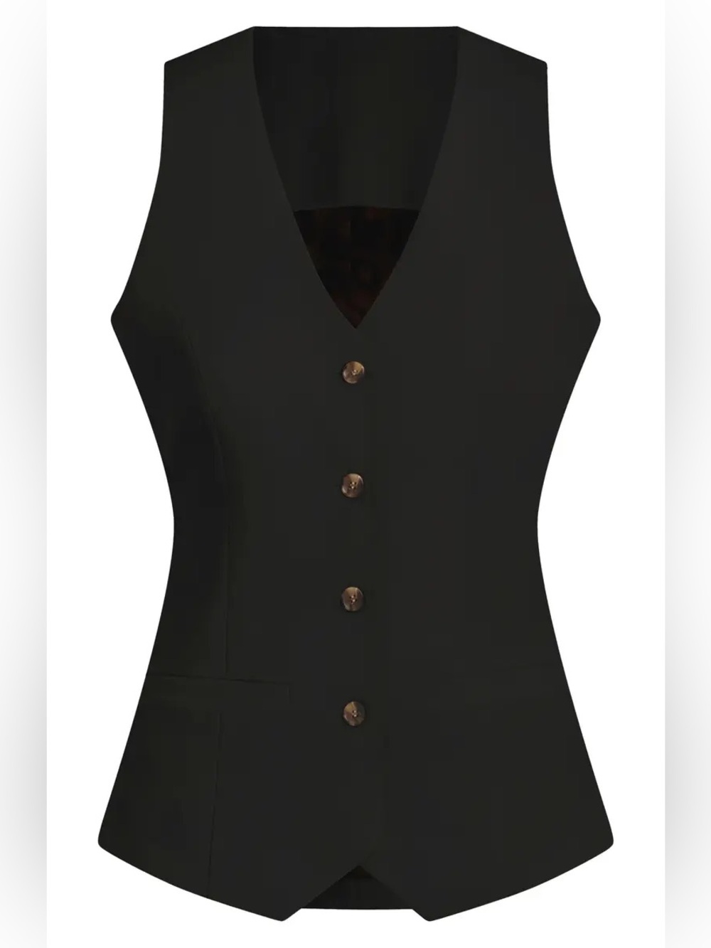 Favorite Daughter Jones Black Tailored Vest with V-Neck